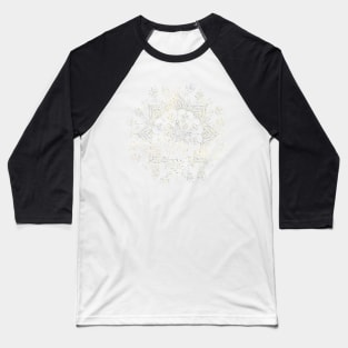 Floral Mandala - Navy Baseball T-Shirt